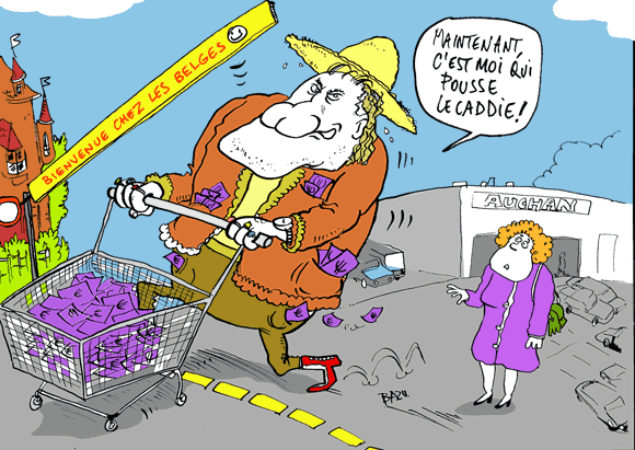 Depardieu s'exile en Belgique, dessin de Bazu